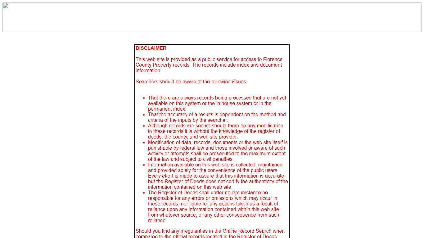 Florence County Online Record System