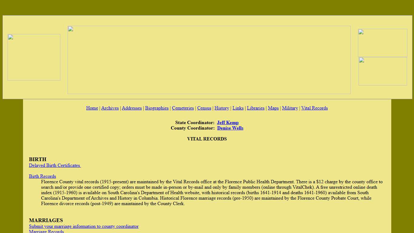 Vital Records | Florence County, SCGenWeb
