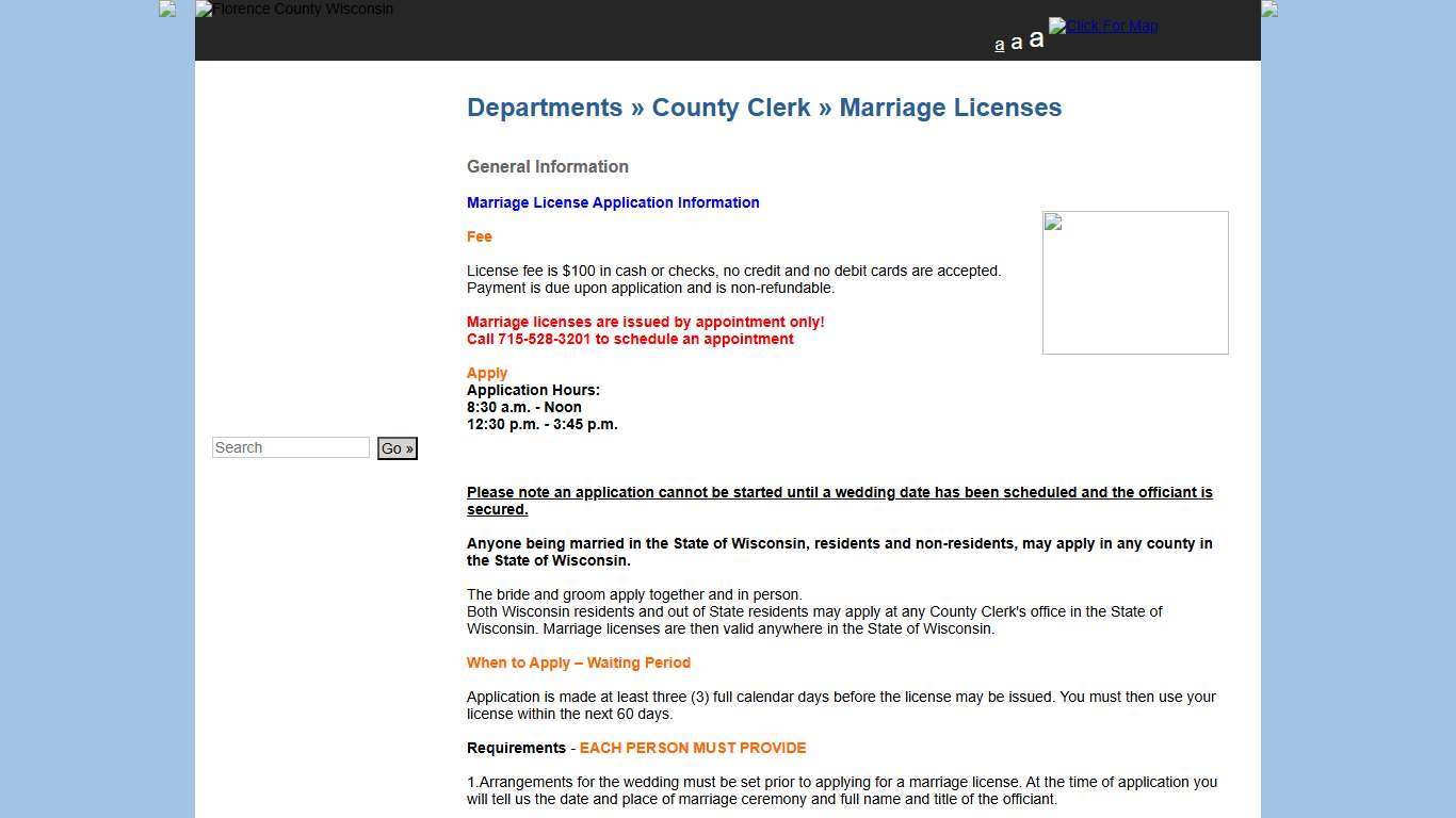 Florence County Government | Departments » County Clerk » Marriage Licenses